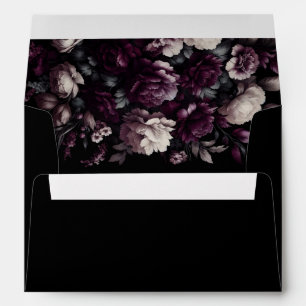 Dark Moody Florals Gothic Halloween Wedding Envelope