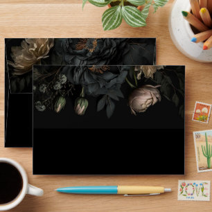 Dark Moody Florals Gothic Halloween Wedding Envelope