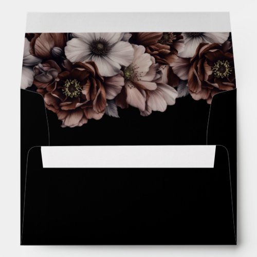 Dark Moody Florals Gothic Halloween Wedding Envelope