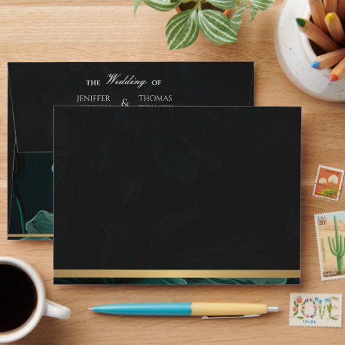 Dark Moody Florals Gothic Halloween Wedding Envelope