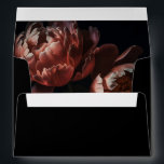 Dark Moody Florals Romantic Peonies Black Wedding Envelope<br><div class="desc">Dark Moody Florals Romantic Peonies Black Wedding envelope</div>