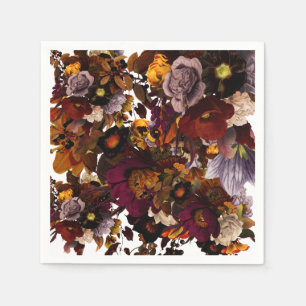 Dark Moody Flower Napkins