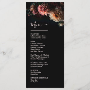 Dark Moody Flowers Chrysanthemum Wedding Menu