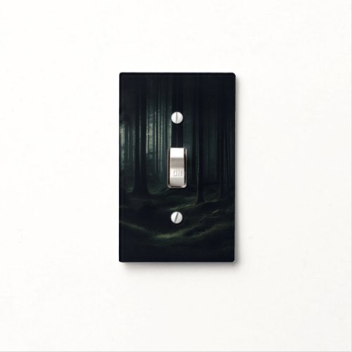 Dark Moody Forest Trees at Twilight  Light Switch Cover