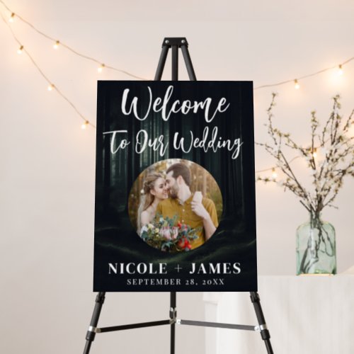 Dark Moody Forest Trees at Twilight Wedding Photo Foam Board