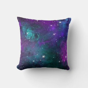 Dark Moody Galaxy Space Outer Nebula Starry Sky Throw Pillow
