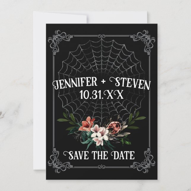 Dark Moody Goth Wedding Save the Date Invitation (Front)