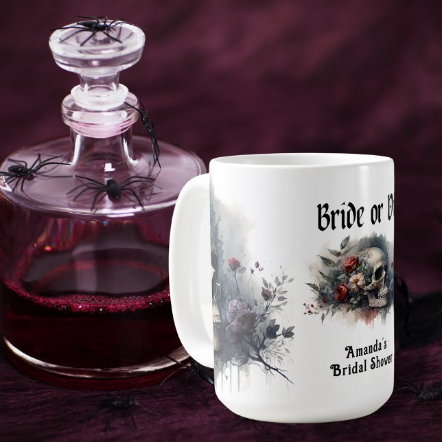 Dark Moody Gothic Bride or Die Bridal Shower Coffee Mug (Creator Uploaded)