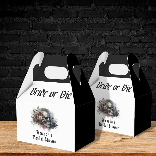 Dark Moody Gothic Bride or Die Bridal Shower Favor Boxes (Creator Uploaded)