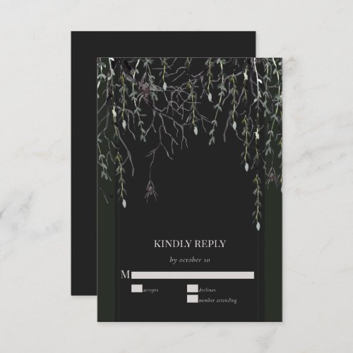 Dark Moody Gothic Wedding RSVP Card