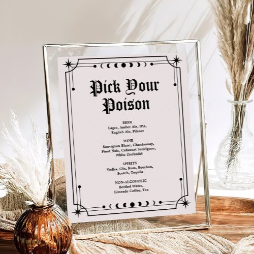 Dark Moody Halloween Wedding Bar Sign