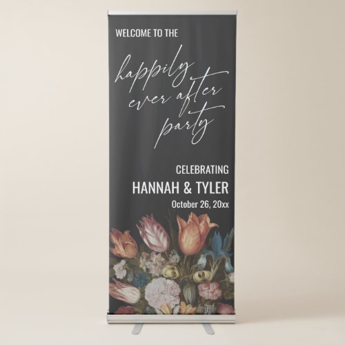 Dark  Moody Happily Ever After Party Welcome Retractable Banner