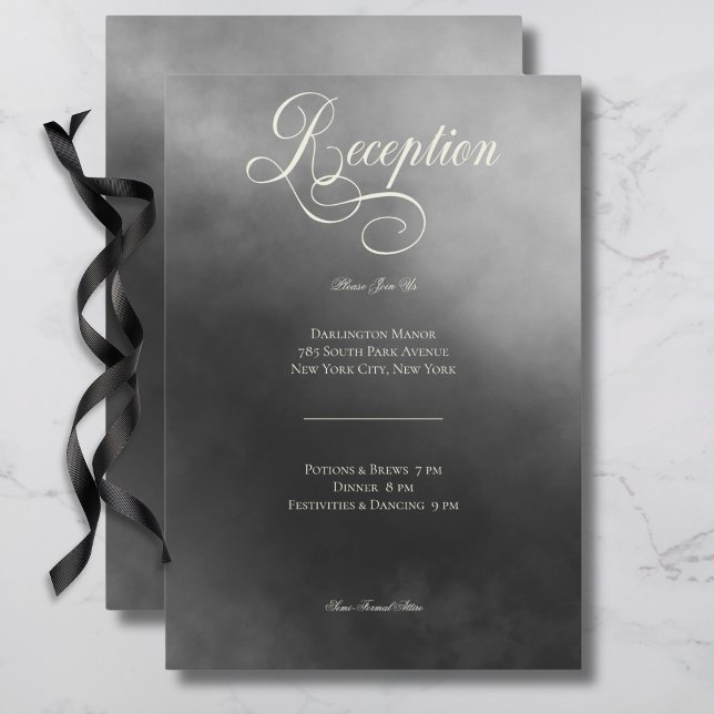 Dark Moody Midnight Black Fog Wedding Reception Enclosure Card (Dark Moody Midnight Black Fog Wedding Reception Enclosure Card)