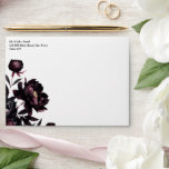 Dark moody noir burgundy peonies elegant  envelope<br><div class="desc">Dark moody noir burgundy peonies elegant matching envelope</div>