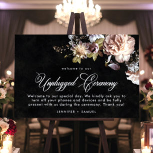 Dark Moody Pastel Opulent Floral Wedding Unplugged Foam Board