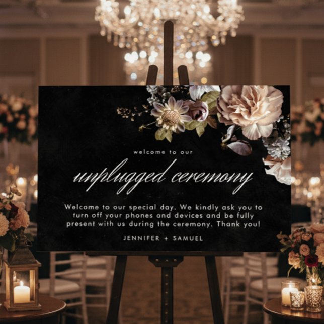 Dark Moody Pastel Opulent Floral Wedding Unplugged Foam Board (Creator Uploaded)