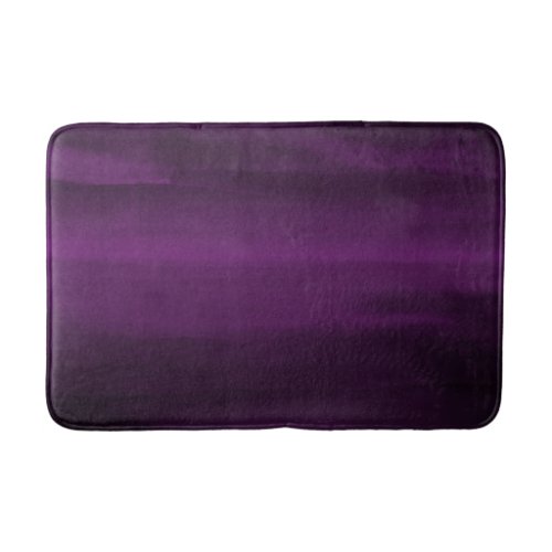 Dark Moody Purple Plum Modern Watercolor Chic Bath Mat