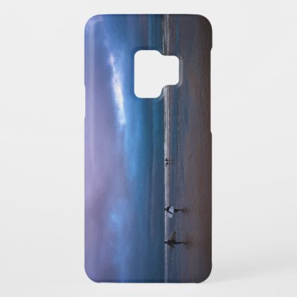 Dark moody purple sky seascape oil painting Case-Mate samsung galaxy s9 case