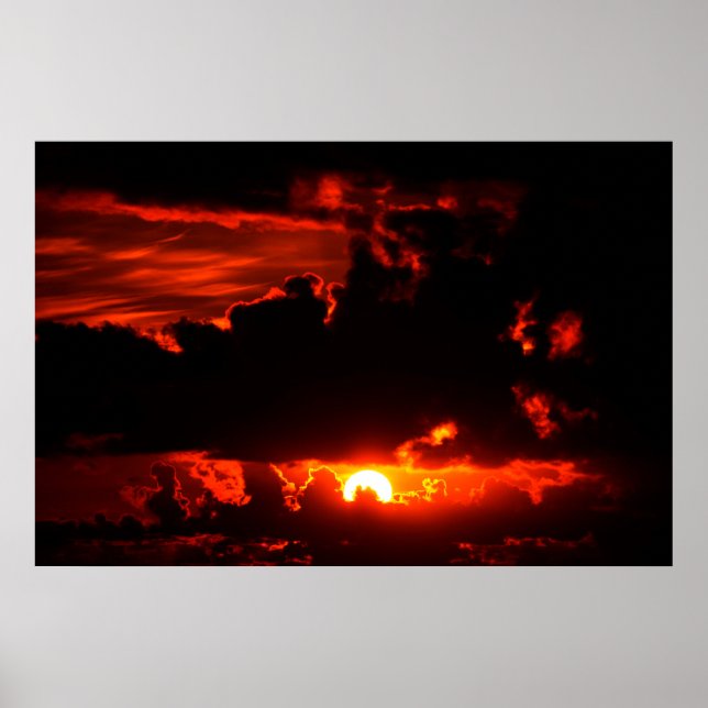 dark moody red sunset sky poster (Front)