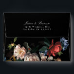 Dark Moody Romantic Floral Dutch Painterly Wedding Envelope<br><div class="desc">Dutch style floral photography graphics with small butterfly and lady bug included. Editable name and return address on the flap.</div>