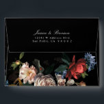 Dark Moody Romantic Floral Dutch Painterly Wedding Envelope<br><div class="desc">Dutch style floral photography graphics with small butterfly and lady bug included. Editable name and return address on the flap.</div>