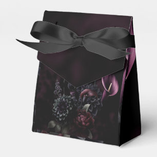 Dark Moody Romantic Floral Wedding Favor Favor Boxes