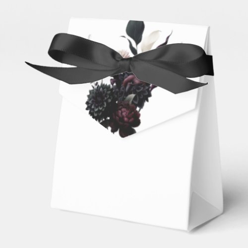 Dark Moody Romantic Floral Wedding Favor Favor Boxes