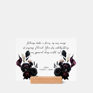 Dark Moody Romantic Floral Wedding Favor Holder