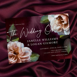 Dark + Moody Rustic Floral Wedding Invitation