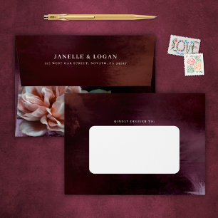 Dark + Moody Rustic Floral Wedding Return Address Envelope