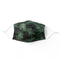 Dark Moody Tropical Leaves Adult Cloth Face Mask