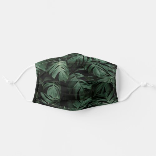 Dark Moody Tropical Leaves Adult Cloth Face Mask