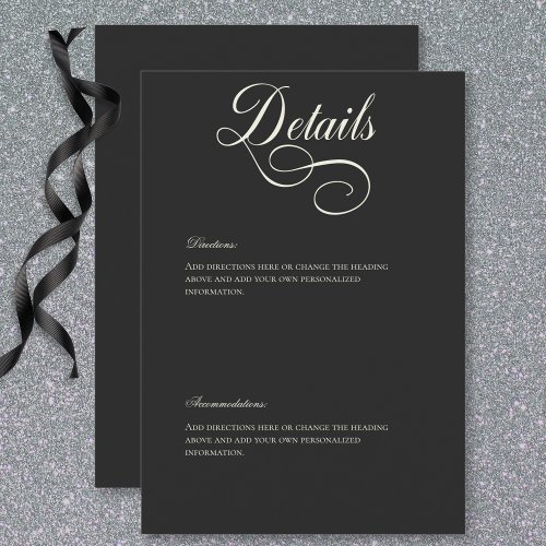 Dark Moody Victorian Moon  Sun Wedding Details Enclosure Card