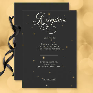 Dark Moody Victorian Stars Wedding Enclosure Card
