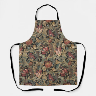 Dark Moody Vintage Floral Botanical Pattern Apron