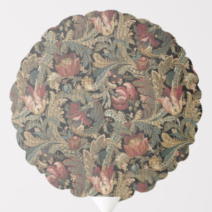 Dark Moody Vintage Floral Botanical Pattern Balloon