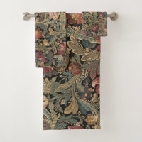 Dark Moody Vintage Floral Botanical Pattern
