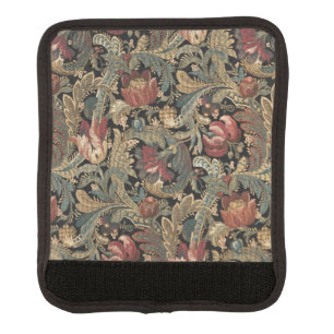 Dark Moody Vintage Floral Botanical Pattern Luggage Handle Wrap