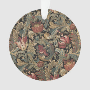 Dark Moody Vintage Floral Botanical Pattern Ornament