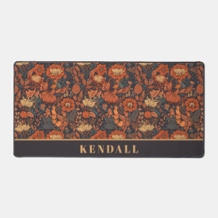 Dark Moody Vintage Floral Desk Mat