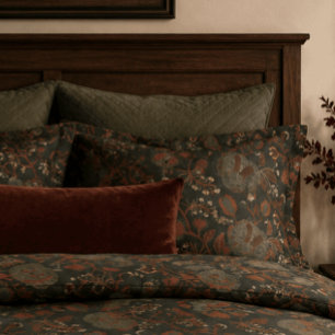 Dark Moody Vintage Floral Gothic Cottage Pillow Case