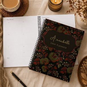 Dark Moody Vintage Floral Gothic Cottage Planner