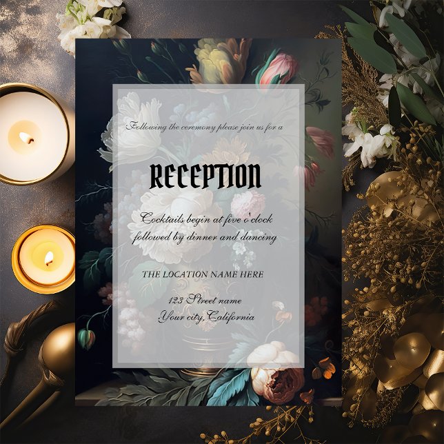 Dark Moody Vintage Flowers Gothic  Invitation (Creator Uploaded)