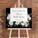 Dark Moody Winter Floral Bridal Shower Welcome Foam Board<br><div class="desc">Introducing our stunning winter floral bridal shower welcome sign, featuring a beautiful floral frame made of bouquets with white roses and winter greenery, pine cones and eucalyptus on a black background. Your guests will be delighted to be welcomed by this elegant sign, and it is sure to set the tone...</div>