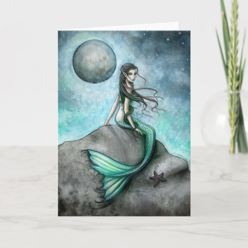 Dark Moon Mermaid Card by Molly Harrison