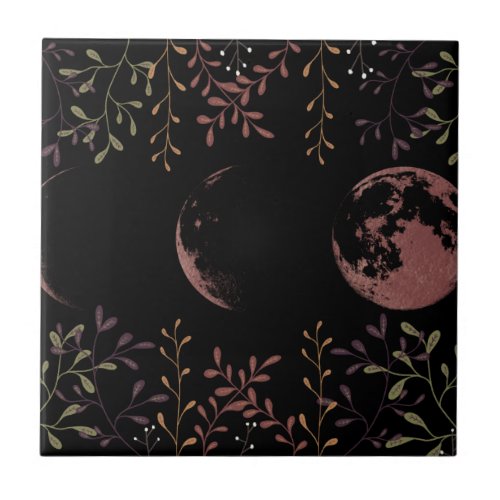 Dark Moon Phases   Ceramic Tile