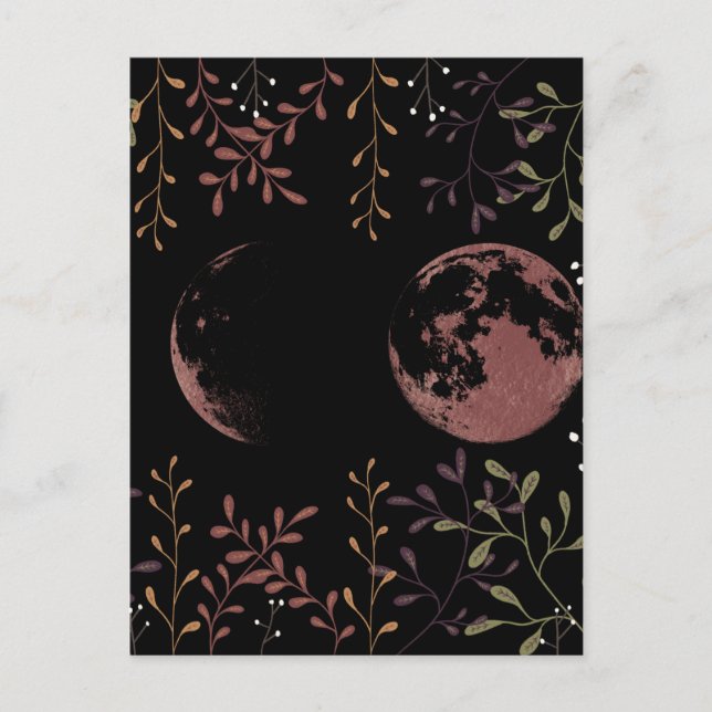 Dark Moon Phases   Invitation Postcard (Front)