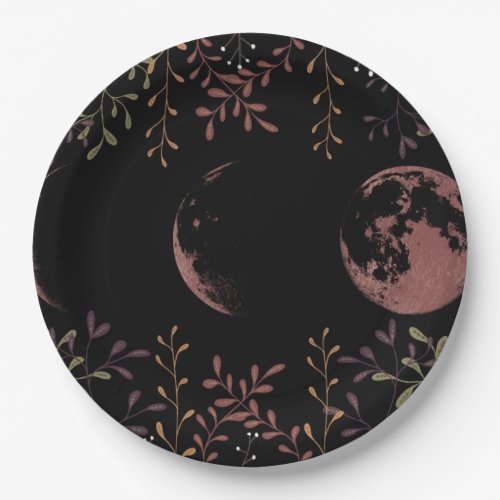 Dark Moon Phases Paper Plates