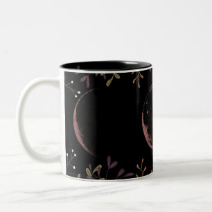 Dark Moon Phases Two-Tone Coffee Mug