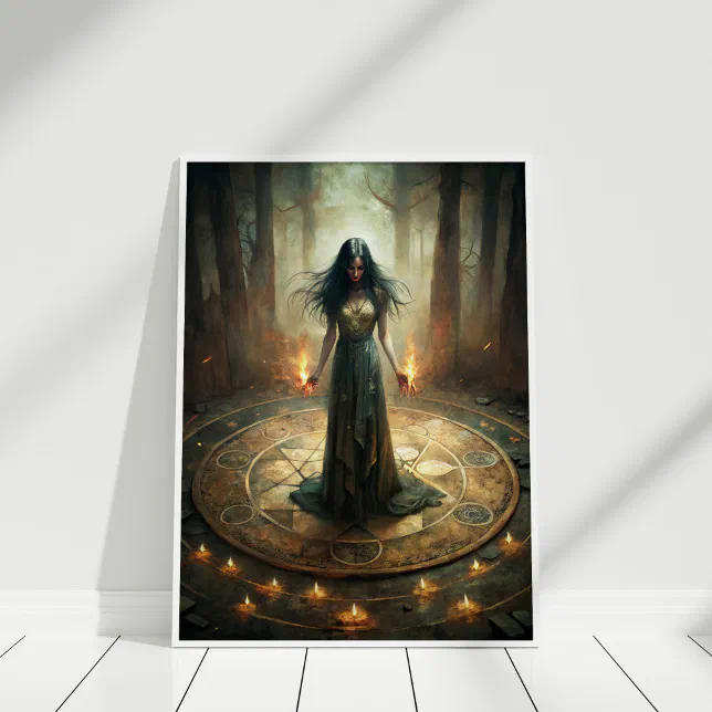 Dark Moon Witch – Ritual Circle Wall Poster | Zazzle